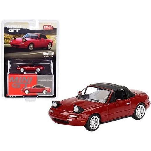 Picture of Mazda Miata MX-5 (NA) Classic Red with Headlights and Soft Top Up Limited Edition to 3000 pieces Worldwide 1/64 Diecast Model Car by True Scale Miniatures