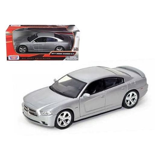 Picture of 2011 Dodge Charger R/T Hemi Silver 1/24 Diecast Model Car by Motormax