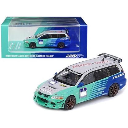 Picture of Mitsubishi Lancer Evolution IX Wagon RHD (Right Hand Drive) "Falken" Livery 1/64 Diecast Model Car by Inno Models