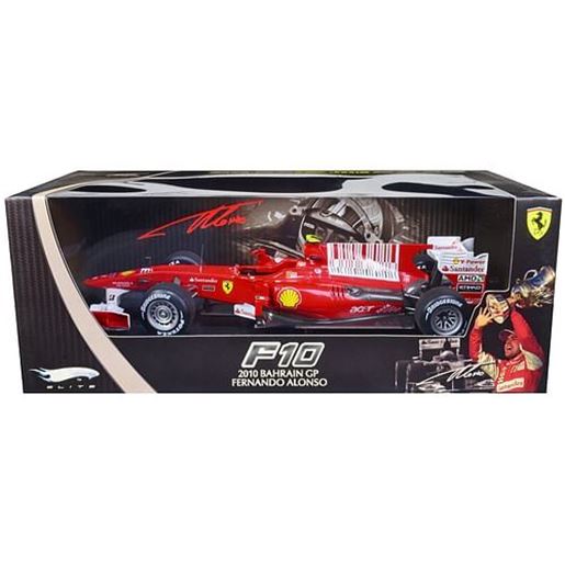 Picture of Ferrari F10 #8 Fernando Alonso Winner F1 Formula One Bahrain GP (2010) "Elite Edition" Series 1/18 Diecast Model Car by Hot Wheels