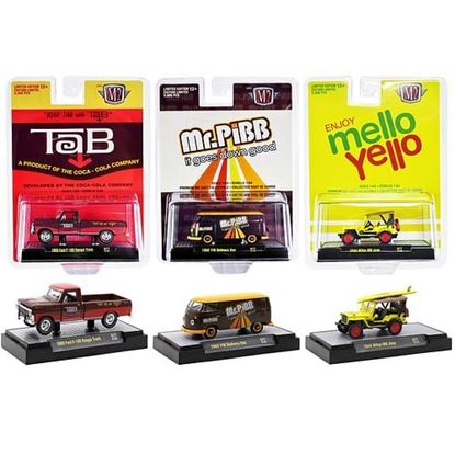 Picture of "3 Sodas" Set of 3 pieces Release 16 Limited Edition to 9600 pieces Worldwide 1/64 Diecast Model Cars by M2 Machines