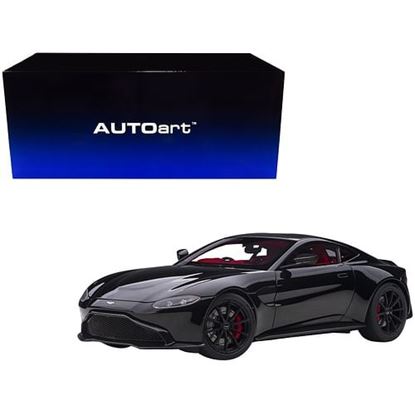 Picture of 2019 Aston Martin Vantage RHD (Right Hand Drive) Jet Black with Red Interior 1/18 Model Car by Autoart