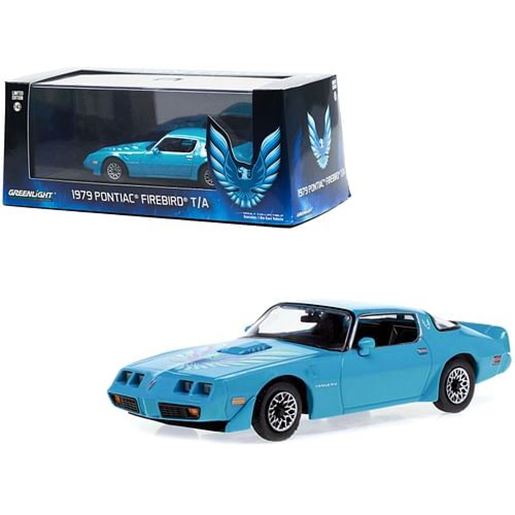 Picture of 1979 Pontiac Firebird T/A Trans Am Atlantis Blue with Hood Phoenix 1/43 Diecast Model Car by Greenlight