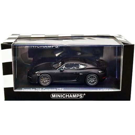 Picture of 2020 Porsche 718 Cayman GT4 Plainbody Matt Black Limited Edition to 304 pieces Worldwide 1/43 Diecast Model Car by Minichamps