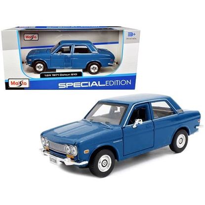 Picture of 1971 Datsun 510 Blue "Special Edition" 1/24 Diecast Model Car by Maisto