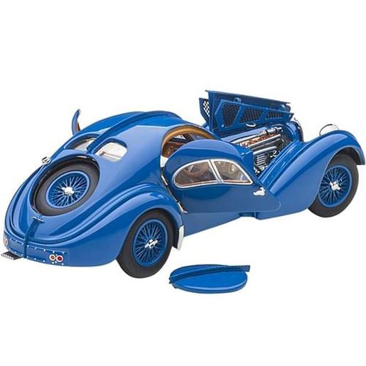 Foto de 1938 Bugatti Type 57SC Atlantic with Metal Wire-Spoke Wheels Blue 1/43 Diecast Model Car by Autoart