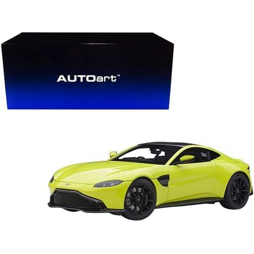 Picture of 2019 Aston Martin Vantage RHD (Right Hand Drive) Lime Essence Green with Carbon Top 1/18 Model Car by Autoart