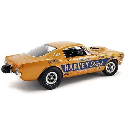 Picture of 1965 Ford Mustang A/FX "Harvey Ford" Orange Metallic with Blue Stripes and Graphics "Dyno Don" Limited Edition to 1008 pieces Worldwide 1/18 Diecast Model Car by ACME