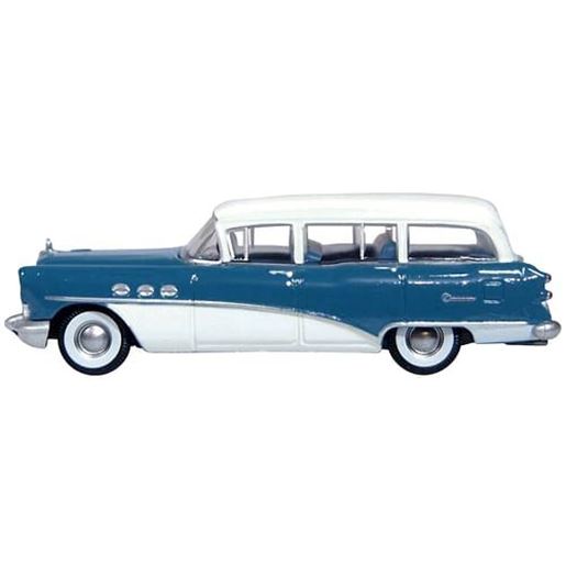 Picture of Buick Century Estate Wagon Ranier Blue and Arctic White 1/87 (HO) Scale Diecast Model Car by Oxford Diecast