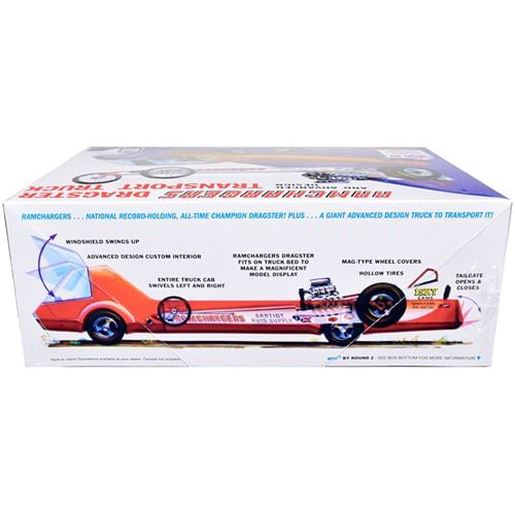 Picture of Skill 2 Model Kit Ramchargers Dragster and Advanced Design Transport Truck 2 Kits in 1 1/25 Scale Models by MPC