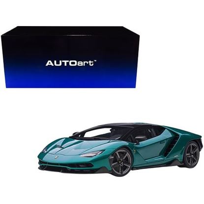 Picture of Lamborghini Centenario Verde Artemis / Green Metallic with Carbon Top 1/18 Model Car by Autoart