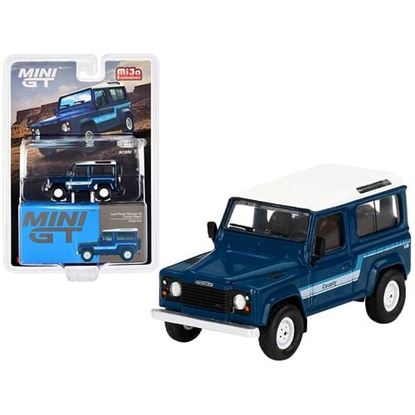 Picture of Land Rover Defender 90 County Wagon Stratos Blue with Stripes Limited Edition to 1920 pieces Worldwide 1/64 Diecast Model Car by True Scale Miniatures