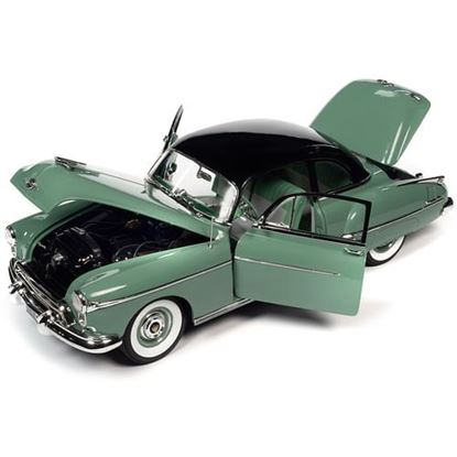 Picture of 1950 Oldsmobile Rocket 88 Alder Green with Black top and Green and White Interior 1/18 Diecast Model Car by Auto World