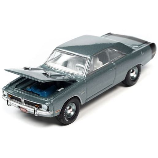 Picture of 1971 Dodge Dart Swinger 340 Special Light Gunmetal Gray Metallic with Black Tail Stripe "Vintage Muscle" Limited Edition 1/64 Diecast Model Car by Auto World