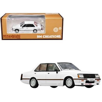 Picture of Mitsubishi Lancer EX2000 Turbo RHD (Right Hand Drive) White with Stripes with Extra Wheels 1/64 Diecast Model Car by BM Creations