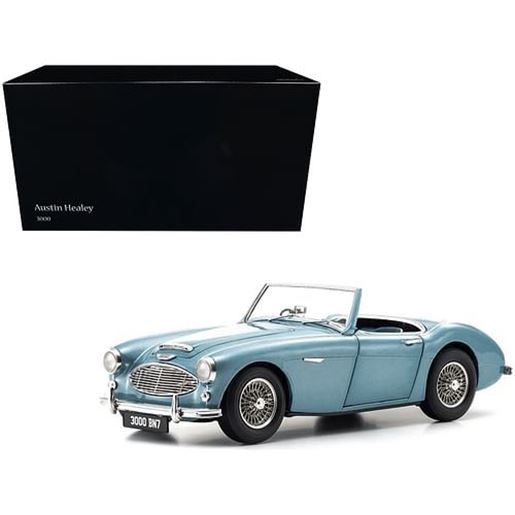 Picture of Austin Healey 3000 Mk-1 (BN7) Convertible RHD (Right Hand Drive) Healey Blue 1/18 Diecast Model Car by Kyosho