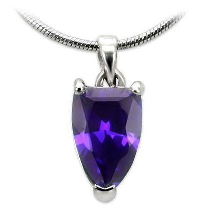 Picture of 03411 - Brass Chain Pendant High-Polished Women AAA Grade CZ Amethyst