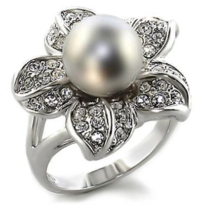 Picture of 0C108 - Brass Ring Rhodium Women Synthetic Gray