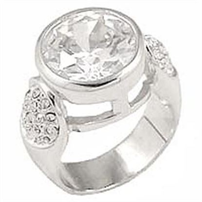 Picture of 0G415 - Brass Ring Rhodium Women AAA Grade CZ Clear