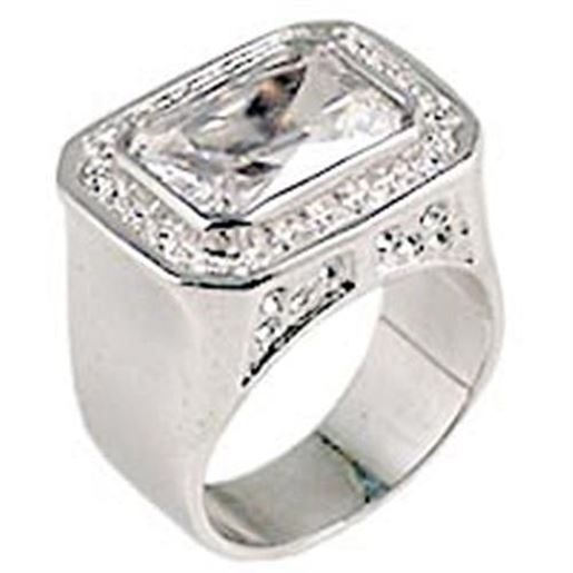 Image sur 0G727 - Brass Ring Rhodium Women AAA Grade CZ Clear