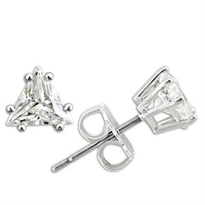 图片 0W156 - 925 Sterling Silver Earrings Rhodium Women AAA Grade CZ Clear