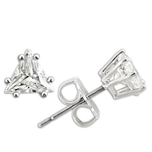 Image sur 0W156 - 925 Sterling Silver Earrings Rhodium Women AAA Grade CZ Clear