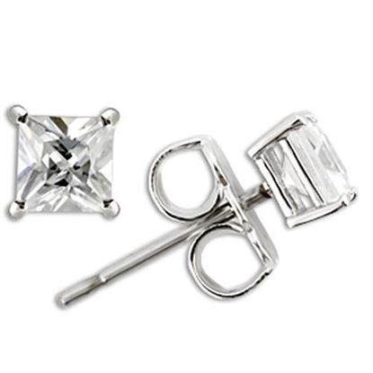 图片 0W158 - 925 Sterling Silver Earrings Rhodium Women AAA Grade CZ Clear