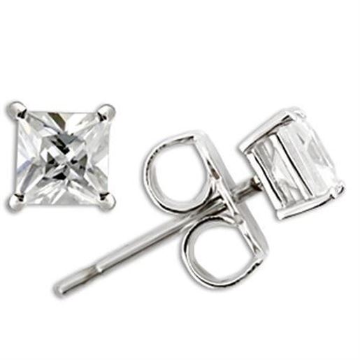 Image sur 0W158 - 925 Sterling Silver Earrings Rhodium Women AAA Grade CZ Clear
