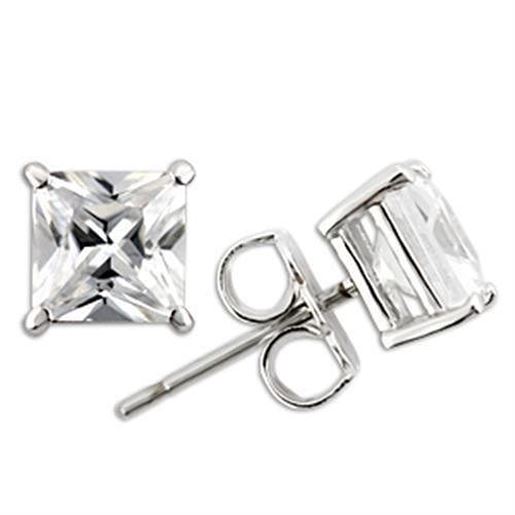 Image sur 0W160 - 925 Sterling Silver Earrings Rhodium Women AAA Grade CZ Clear