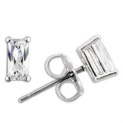 Image de 0W161 - 925 Sterling Silver Earrings Rhodium Women AAA Grade CZ Clear