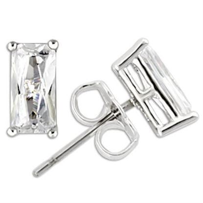 Picture of 0W162 - 925 Sterling Silver Earrings Rhodium Women AAA Grade CZ Clear