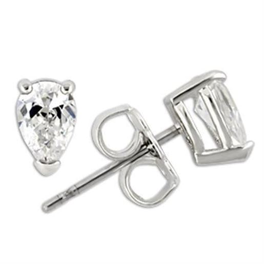 Image sur 0W163 - 925 Sterling Silver Earrings Rhodium Women AAA Grade CZ Clear