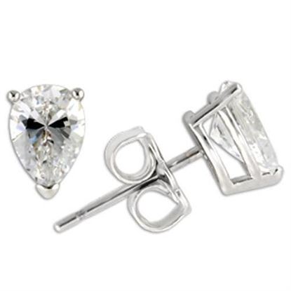 Image de 0W164 - 925 Sterling Silver Earrings Rhodium Women AAA Grade CZ Clear