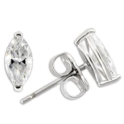 Изображение 0W167 - 925 Sterling Silver Earrings Rhodium Women AAA Grade CZ Clear