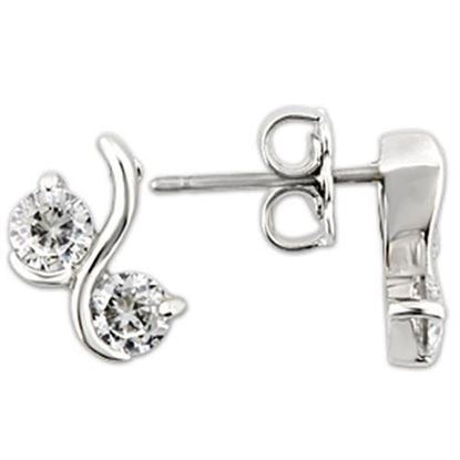 图片 0W176 - 925 Sterling Silver Earrings Rhodium Women AAA Grade CZ Clear