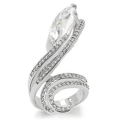 Picture of 0W253 - Brass Ring Rhodium Women AAA Grade CZ Clear