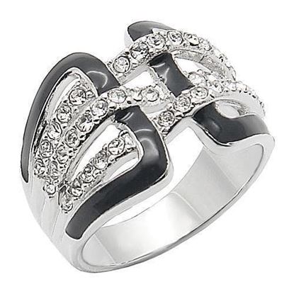 Picture of 0W258 - Brass Ring Rhodium Women AAA Grade CZ Clear