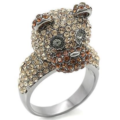 Picture of 0W279 - Brass Ring Ruthenium Women Top Grade Crystal Multi Color