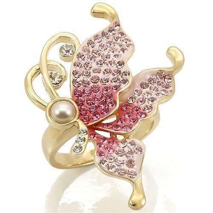 Picture of 0W289 - Brass Ring Gold Women Top Grade Crystal Multi Color