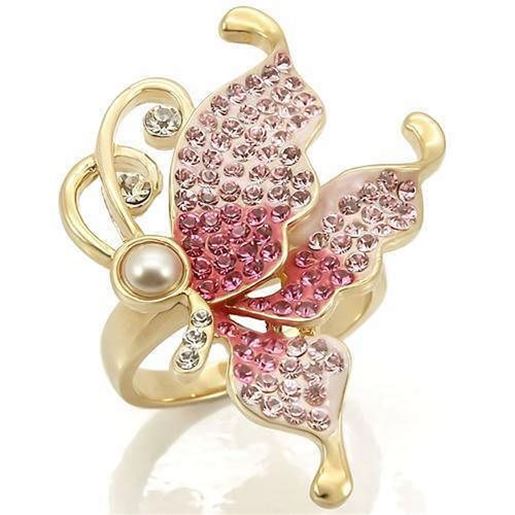 Picture of 0W289 - Brass Ring Gold Women Top Grade Crystal Multi Color