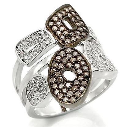 Picture of 0W295 - Brass Ring Rhodium + Ruthenium Women AAA Grade CZ Champagne