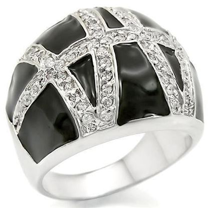 Picture of 0W355 - Brass Ring Rhodium Women AAA Grade CZ Clear