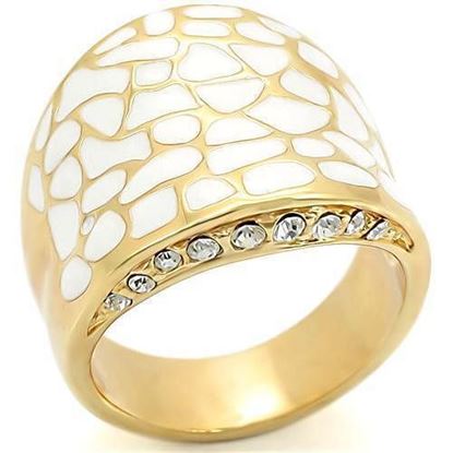 Picture of 0W379 - Brass Ring Gold Women Top Grade Crystal Clear