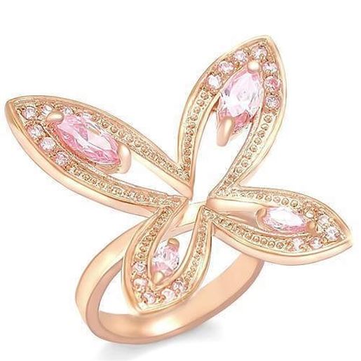 Picture of 0W381 - Brass Ring Rose Gold Women AAA Grade CZ Rose