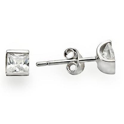 Picture of 0W388 - 925 Sterling Silver Earrings Rhodium Women AAA Grade CZ Clear