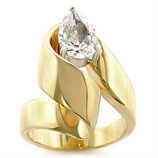 Picture of 10413 - Brass Ring Gold+Rhodium Women AAA Grade CZ Clear