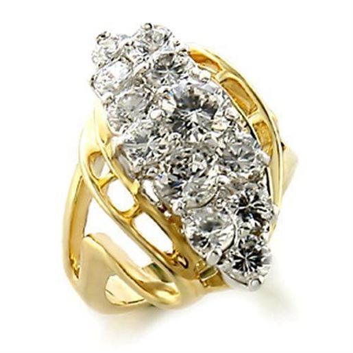 Picture of 10520 - Brass Ring Gold+Rhodium Women AAA Grade CZ Clear