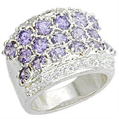 Picture of 12507 - 925 Sterling Silver Ring High-Polished Women AAA Grade CZ Light Amethyst