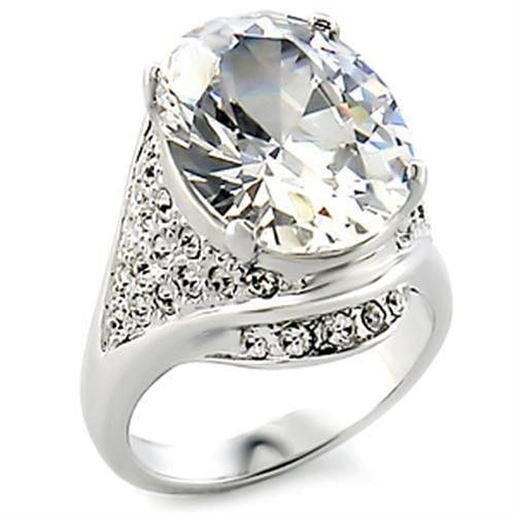 Picture of 12713 - Brass Ring Rhodium Women AAA Grade CZ Clear