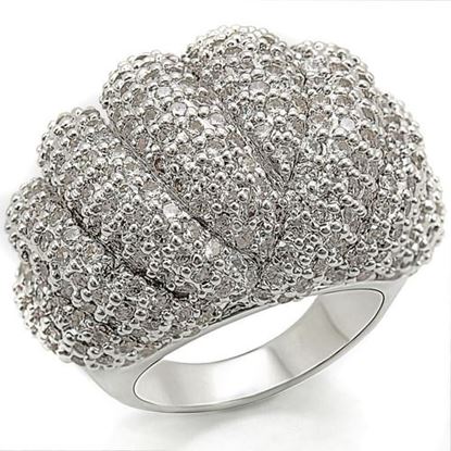 Picture of 1W020 - Brass Ring Rhodium Women AAA Grade CZ Clear